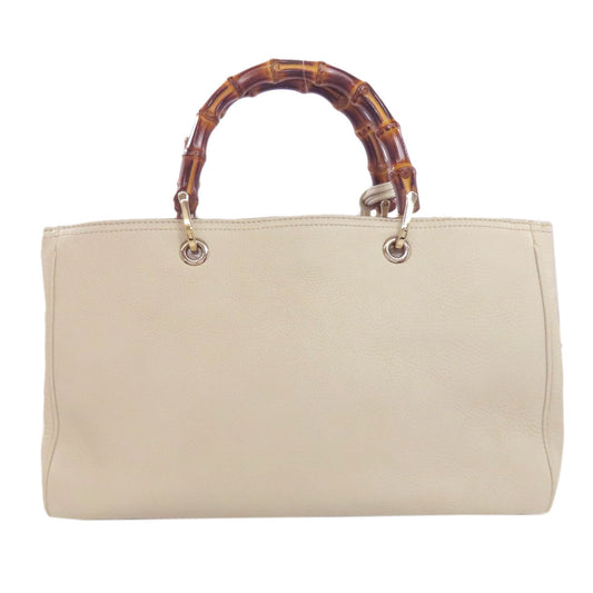 GUCCI Handbag 323660 Calfskin white Bamboo 2WAY