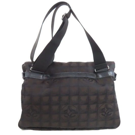 CHANEL Shoulder Bag Nylon jacquard Brown New travel line
