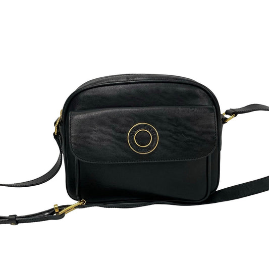 CELINE Shoulder Bag leather black Circle logo Women(Unisex) Used Authentic