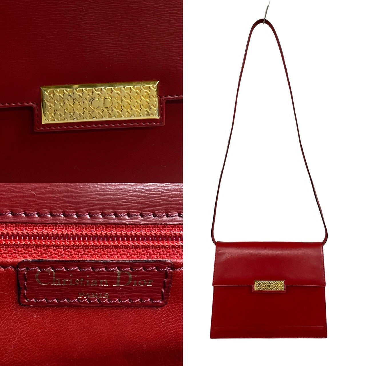 Dior Shoulder Bag leather Red