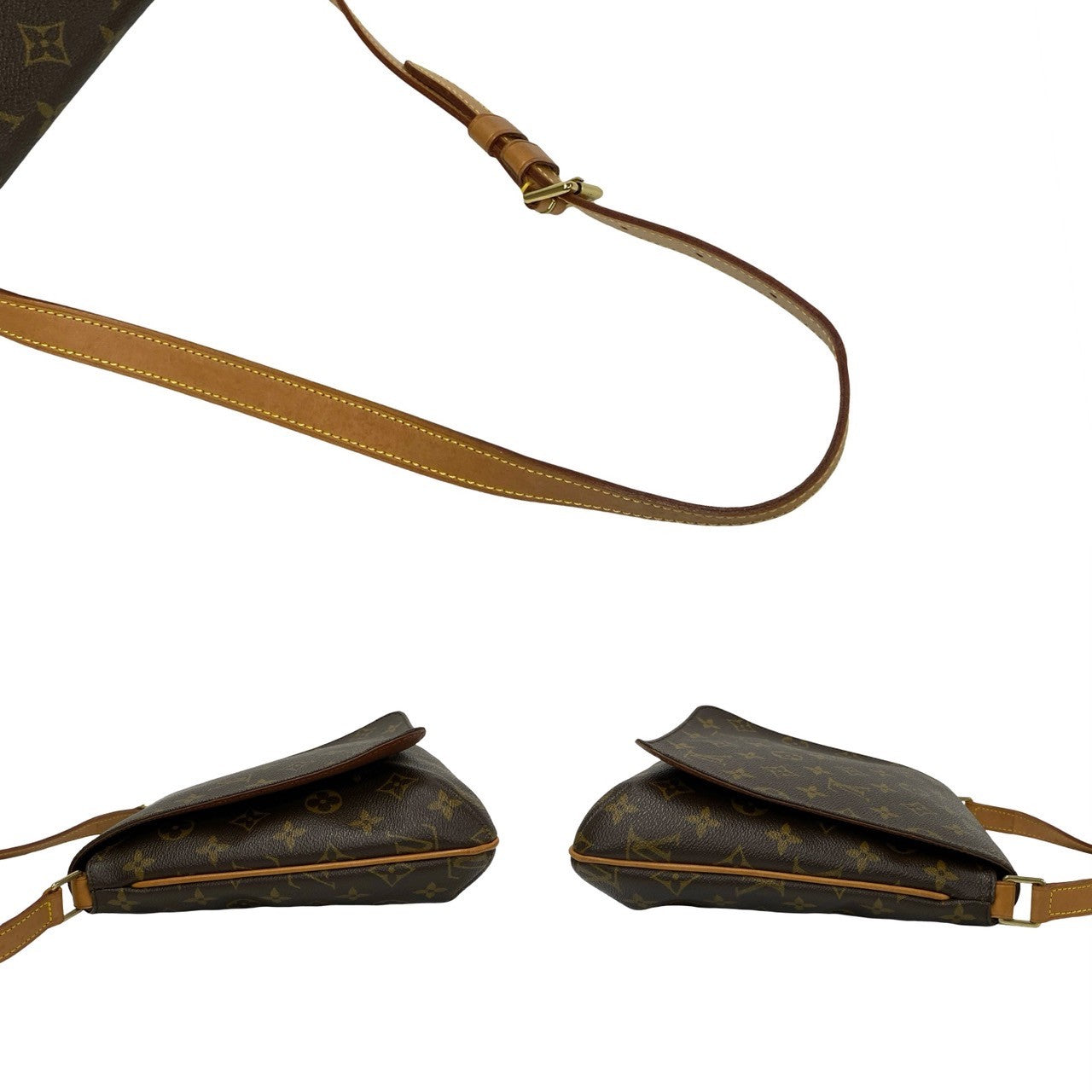 LOUIS VUITTON Shoulder Bag M51258 Leather, PVC Brown Monogram Musette Salsa Women Used Authentic