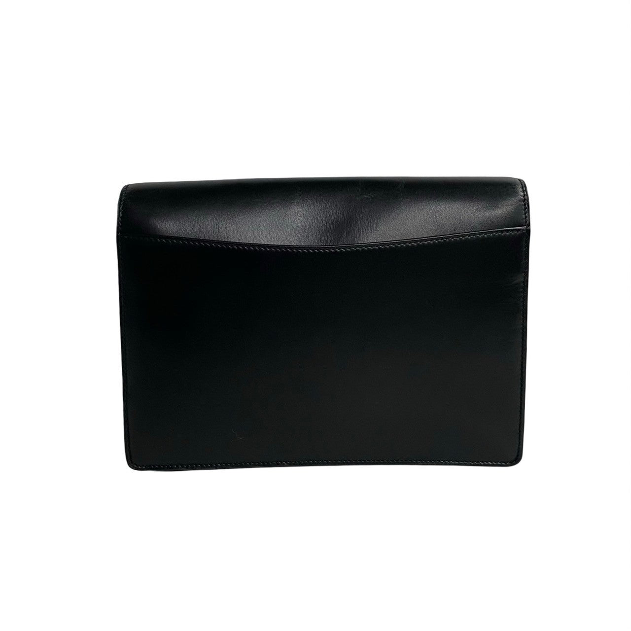 CELINE Shoulder Bag leather black Star Ball logo Metal Women Used Authentic