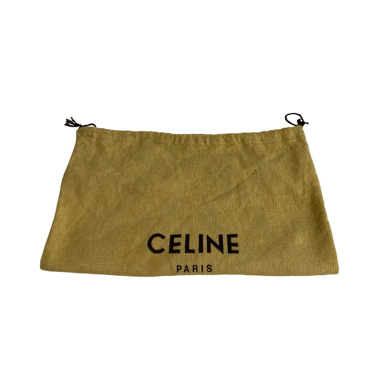 CELINE Shoulder Bag leather black Triomphe logo Metal Women Used Authentic