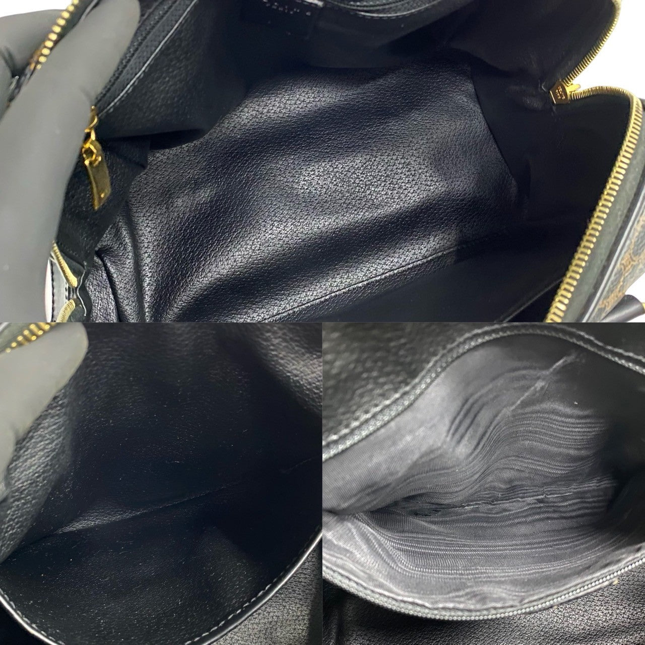 CELINE Handbag leather Brown Macadam Blason Pattern mens(Unisex) Used Authentic