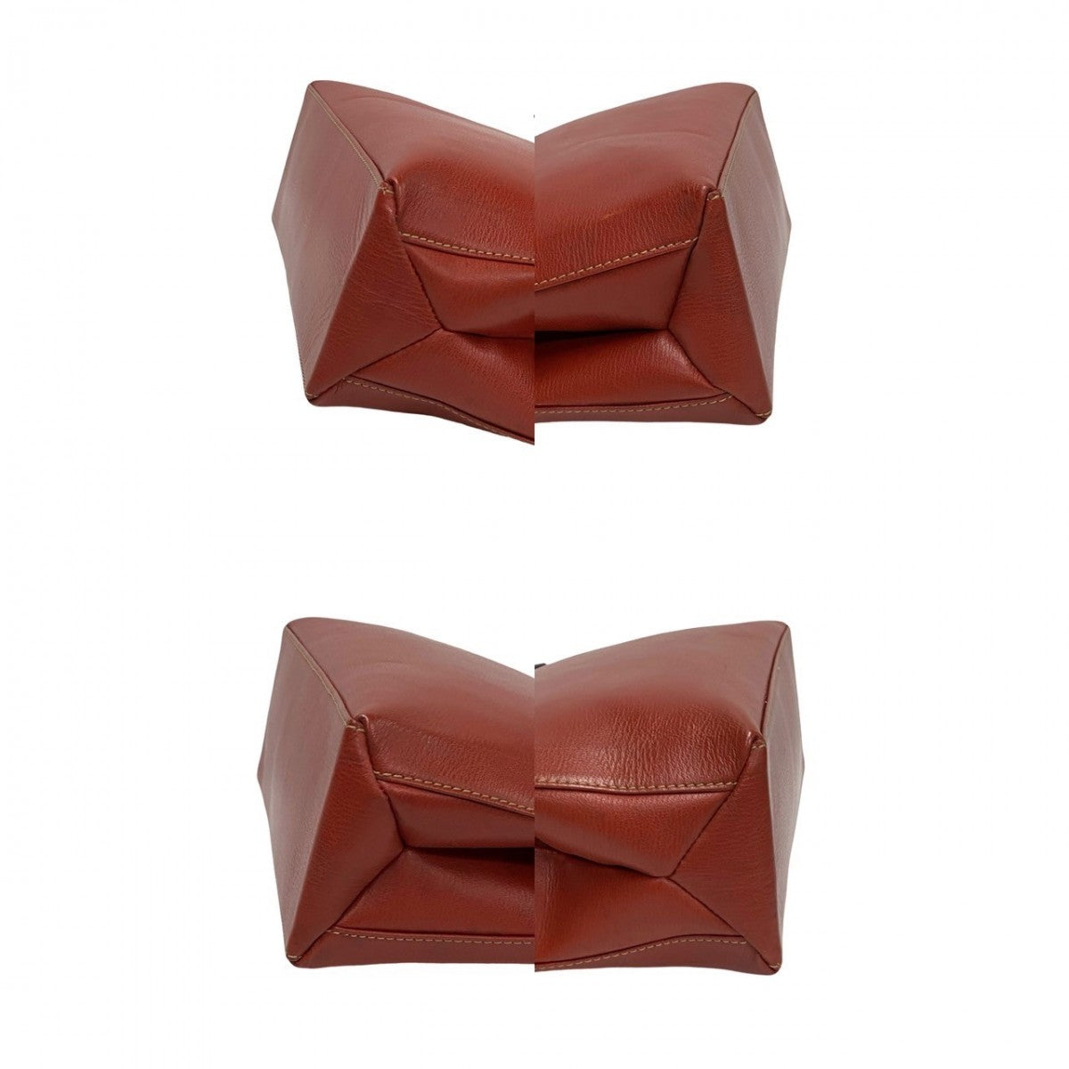 LOEWE Shoulder Bag leather Red Twist handle Velazquez Women Used Authentic