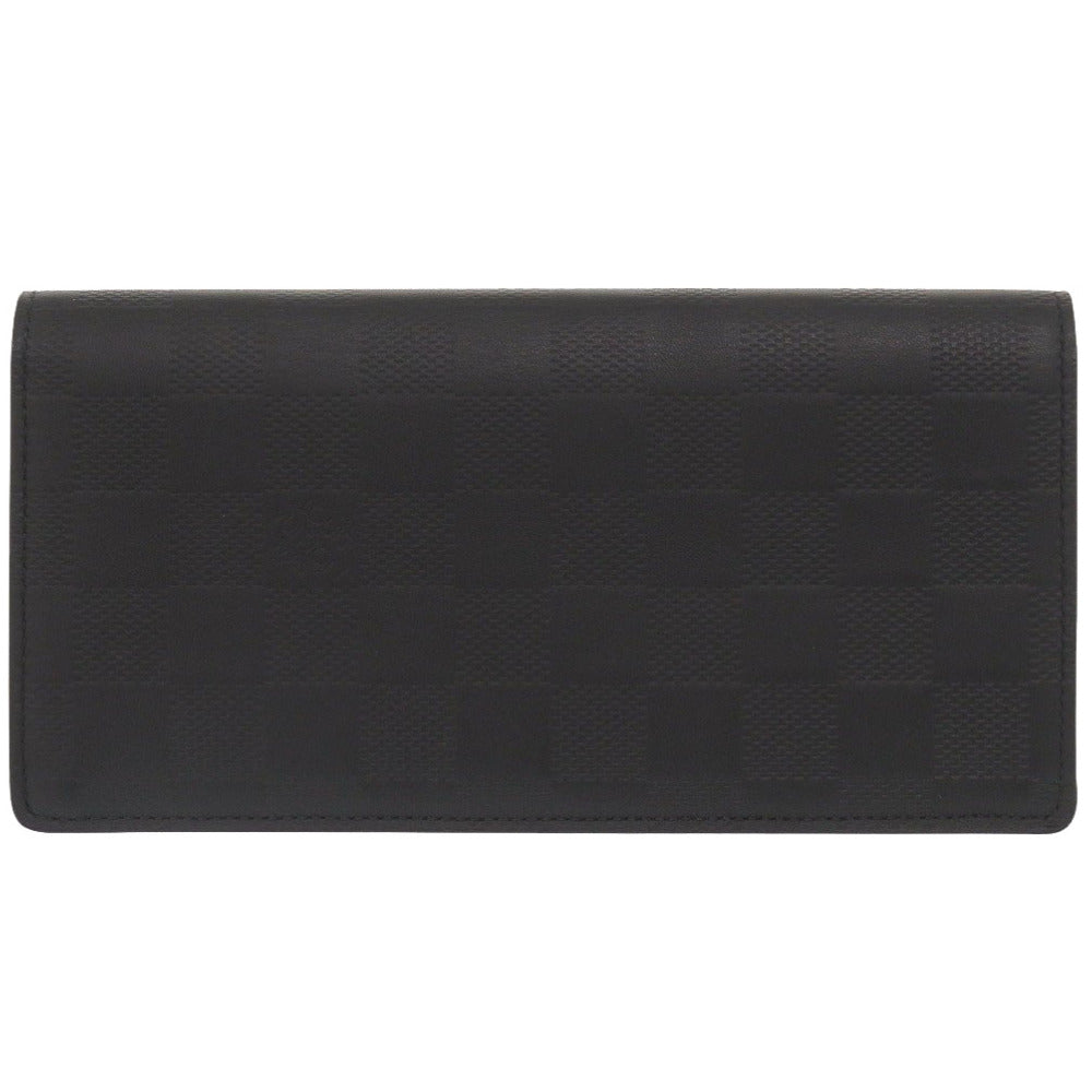 LOUIS VUITTON Long Wallet Purse N63010 Damier Anfini black Damier Portefeuille Braza mens Used Authentic