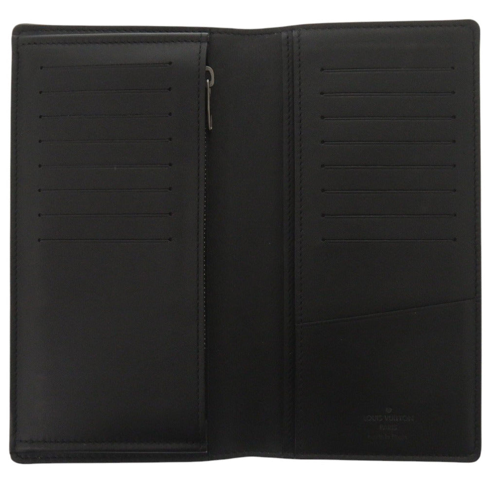 LOUIS VUITTON Long Wallet Purse N63010 Damier Anfini black Damier Portefeuille Braza mens Used Authentic