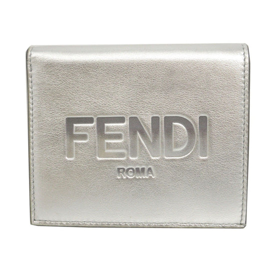FENDI Bifold Wallet 8M0468 leather Silver