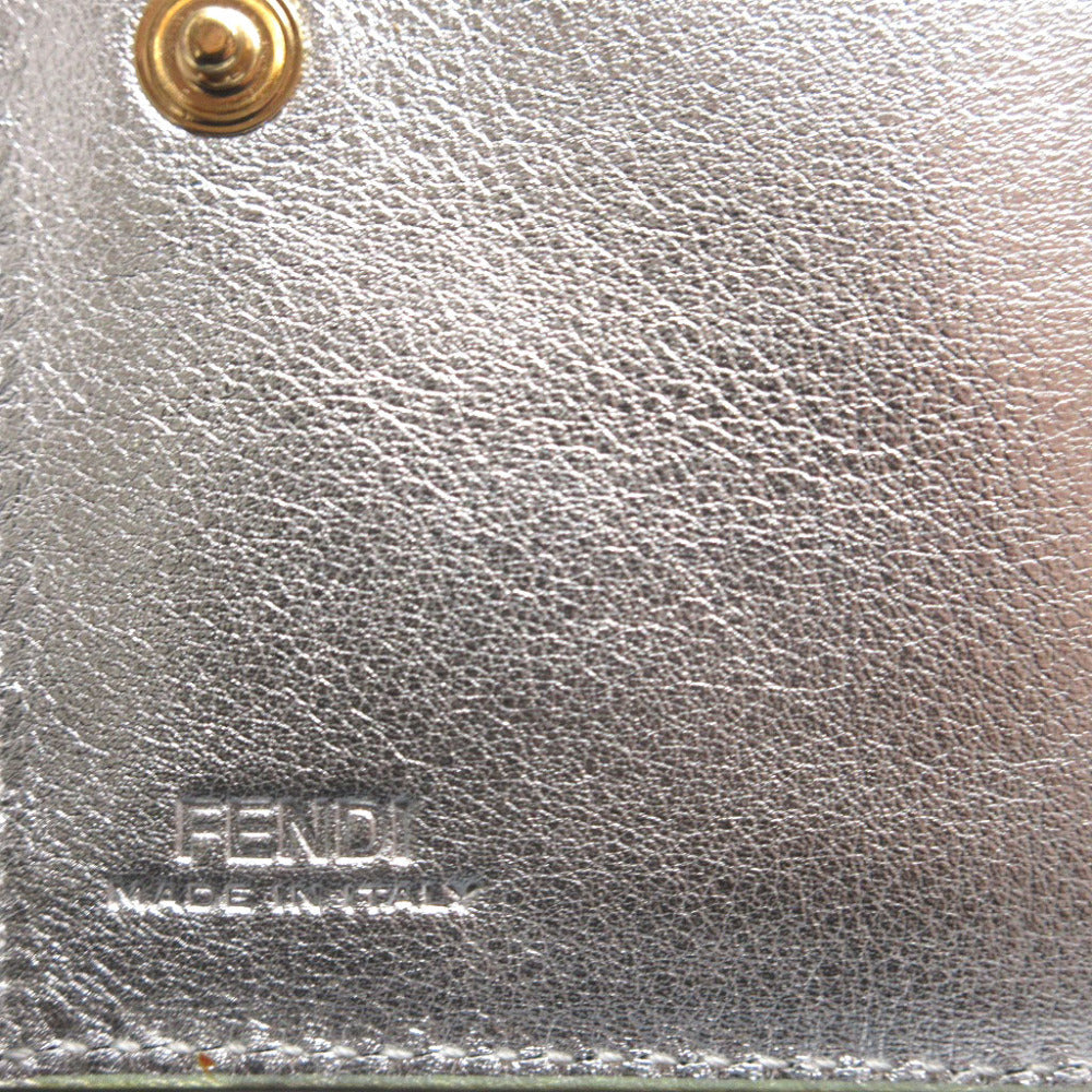 FENDI Bifold Wallet 8M0468 leather Silver