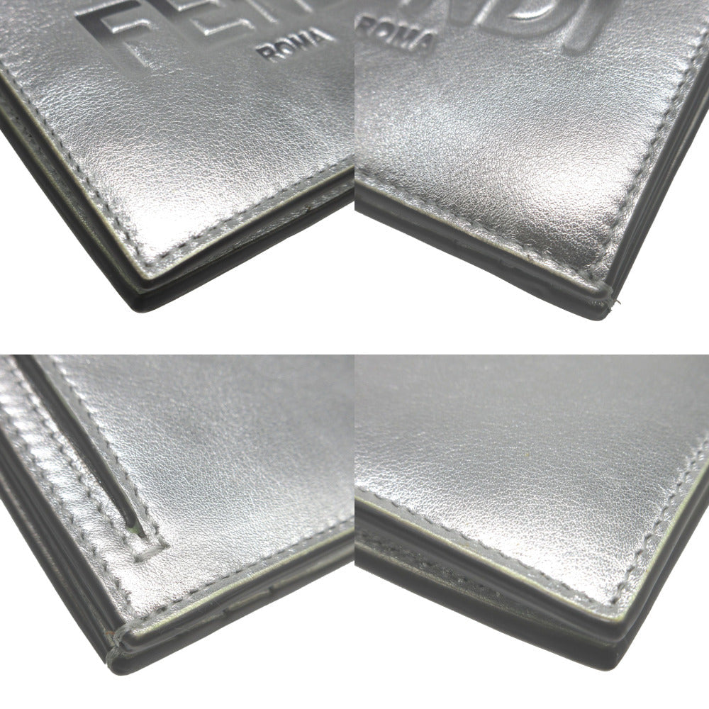 FENDI Bifold Wallet 8M0468 leather Silver