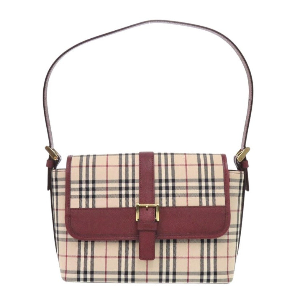 BURBERRY Handbag Canvas, Leather beige One Shoulder Bag Nova Check Women Used Authentic