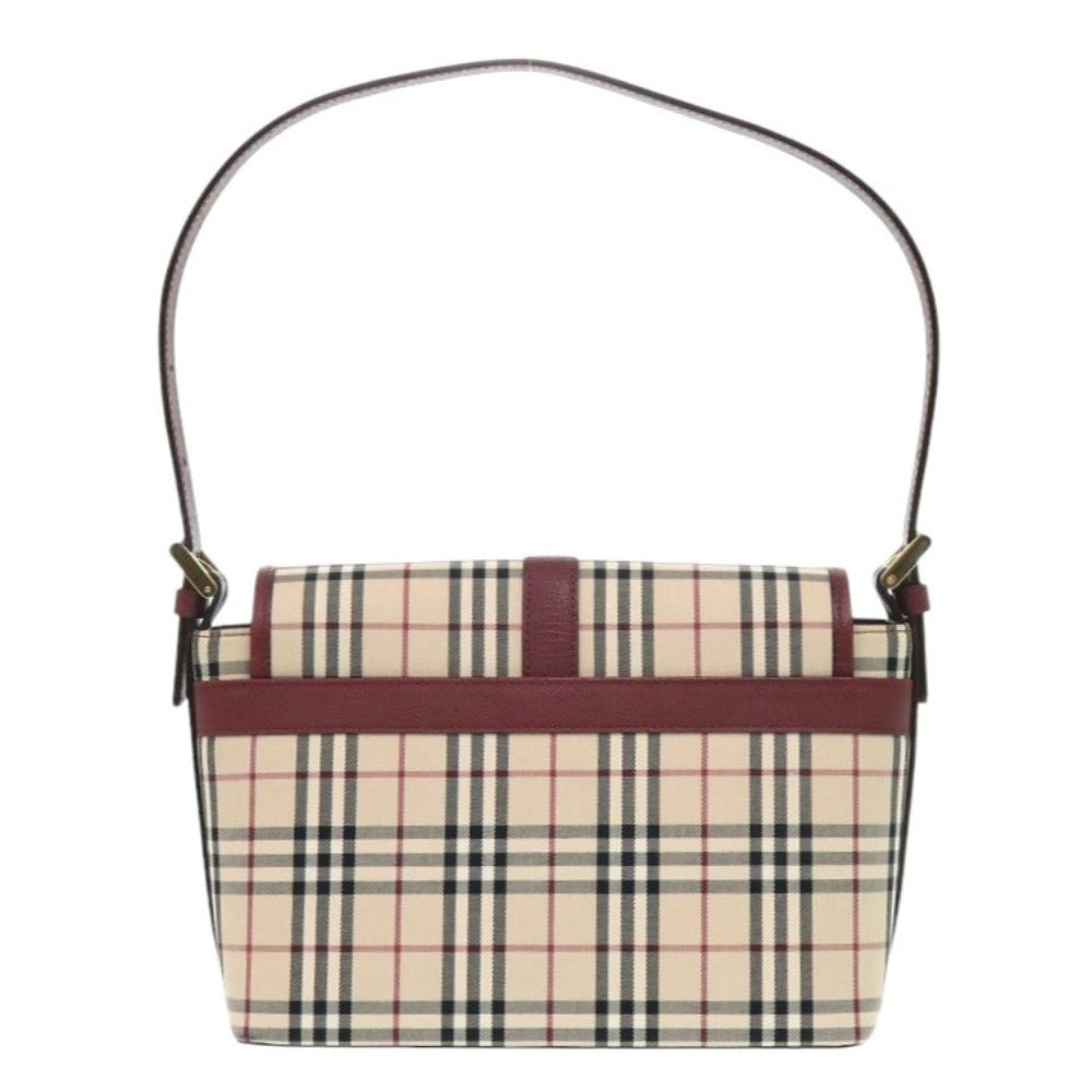 BURBERRY Handbag Canvas, Leather beige One Shoulder Bag Nova Check Women Used Authentic