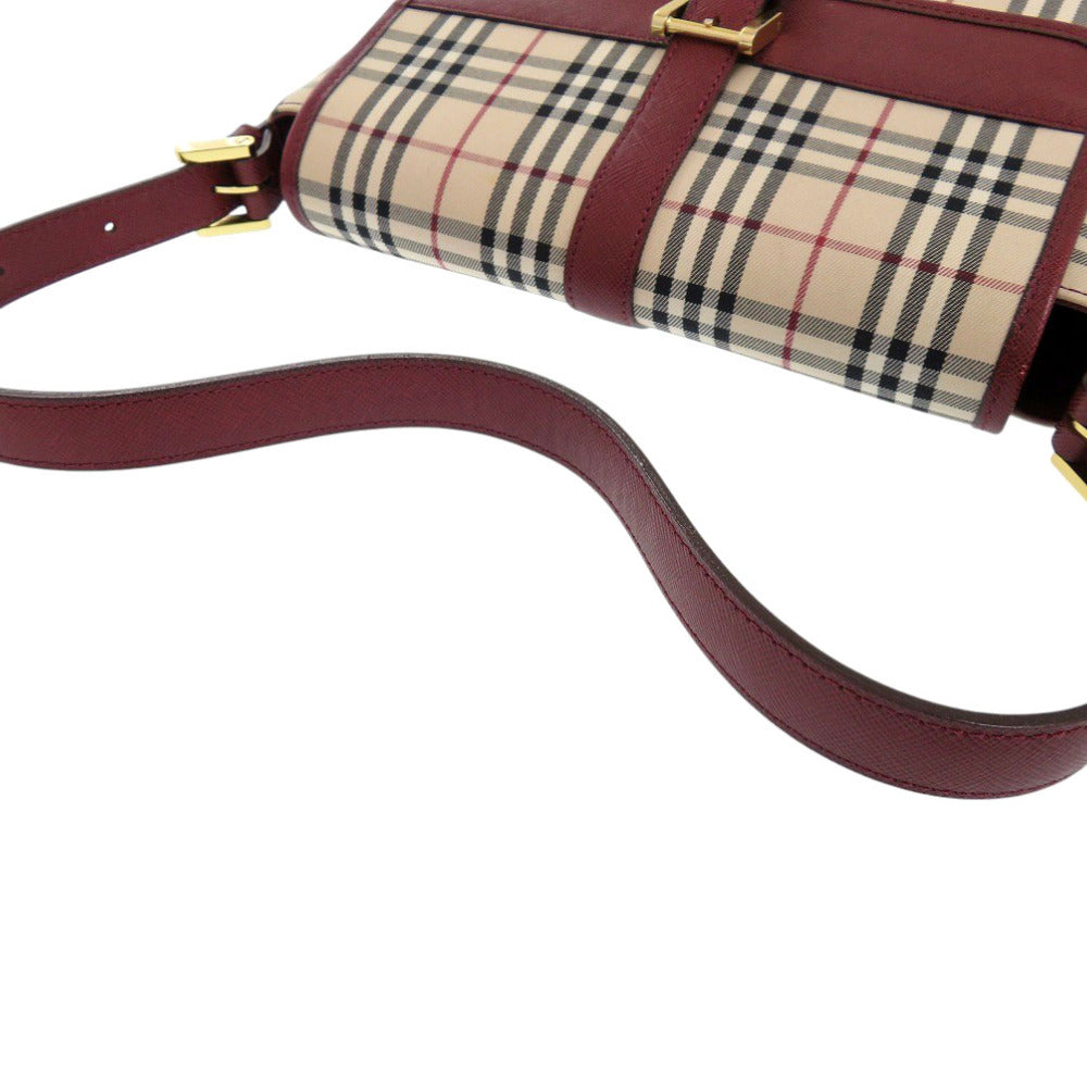 BURBERRY Handbag Canvas, Leather beige One Shoulder Bag Nova Check Women Used Authentic