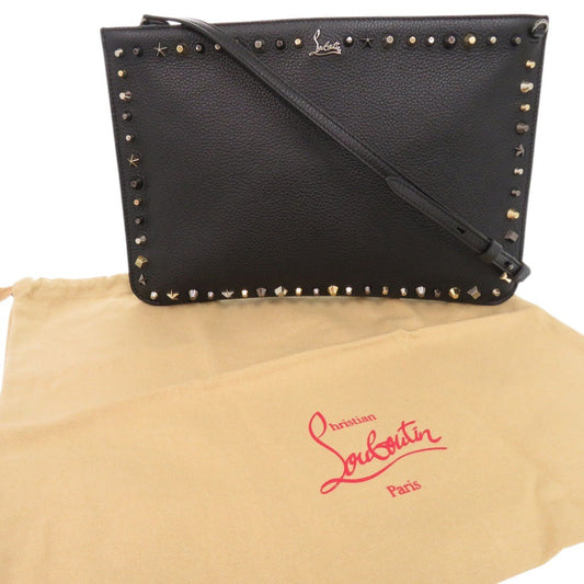 Christian Louboutin Shoulder Bag 3175006 leather black 2WAY clutch bag Women Used Authentic