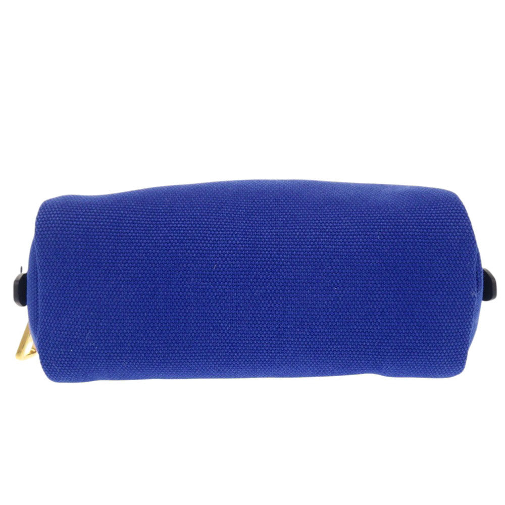 PRADA Pouch 1N0175 canvas blue Triangle logo Women Used Authentic