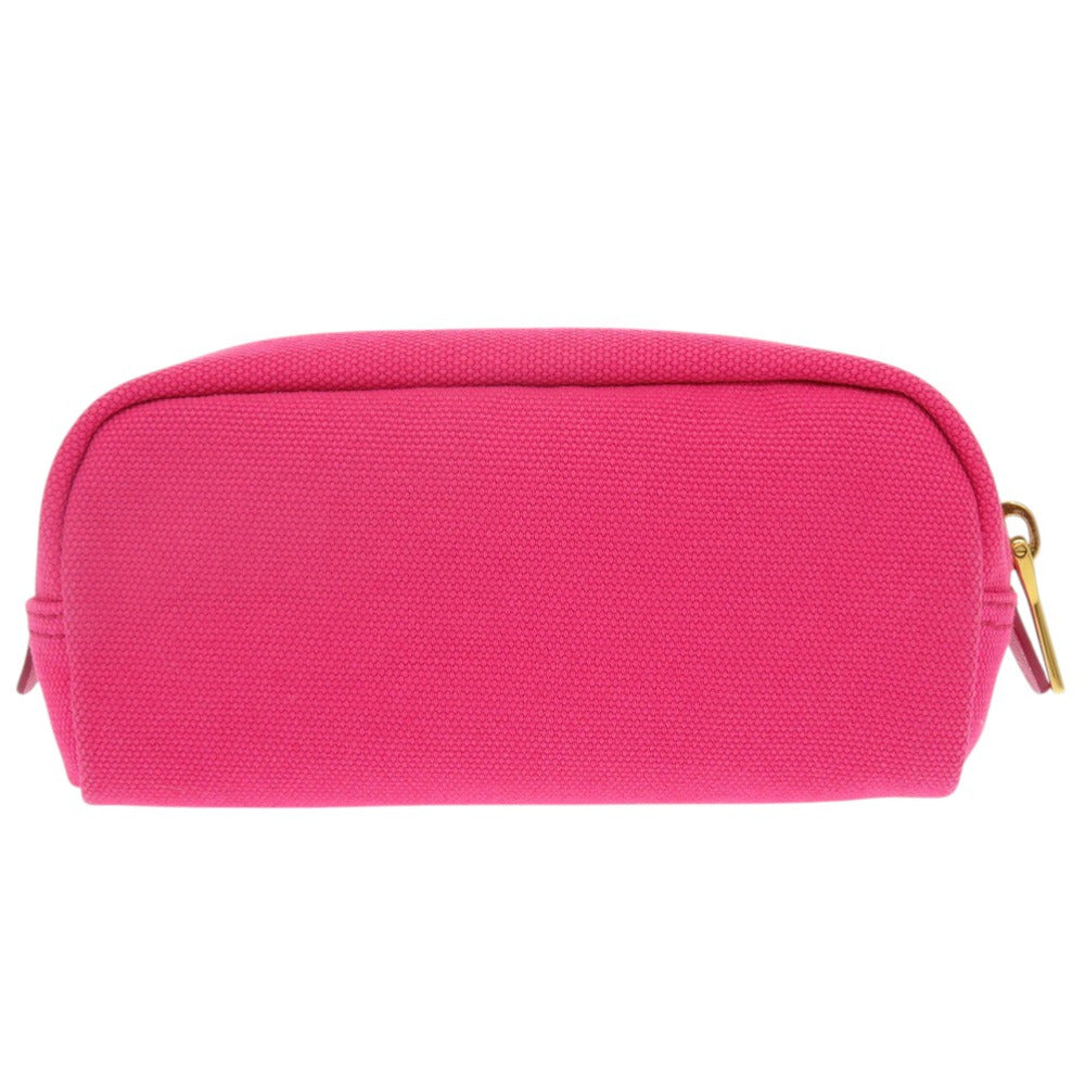 PRADA Pouch 1NA175 canvas pink Triangle logo Women Used Authentic
