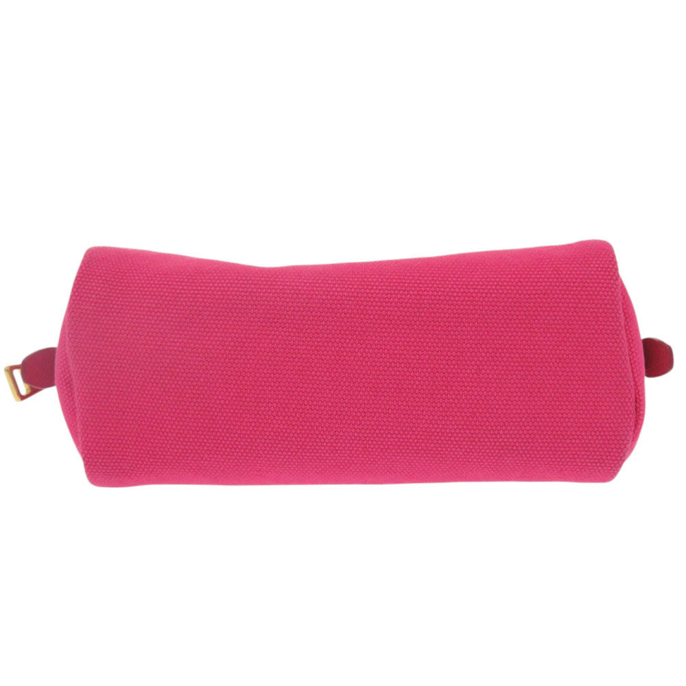 PRADA Pouch 1NA175 canvas pink Triangle logo Women Used Authentic