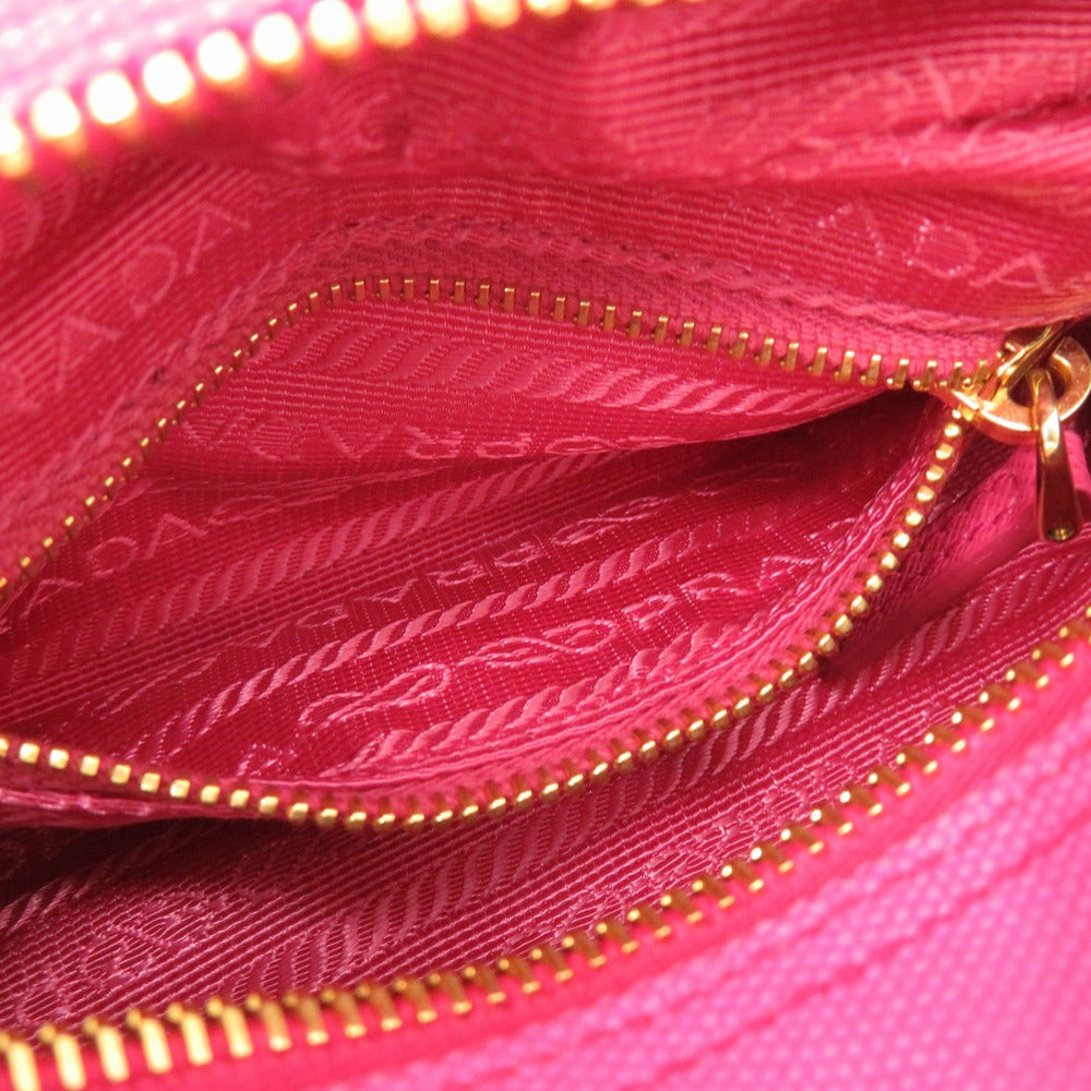 PRADA Pouch 1NA175 canvas pink Triangle logo Women Used Authentic