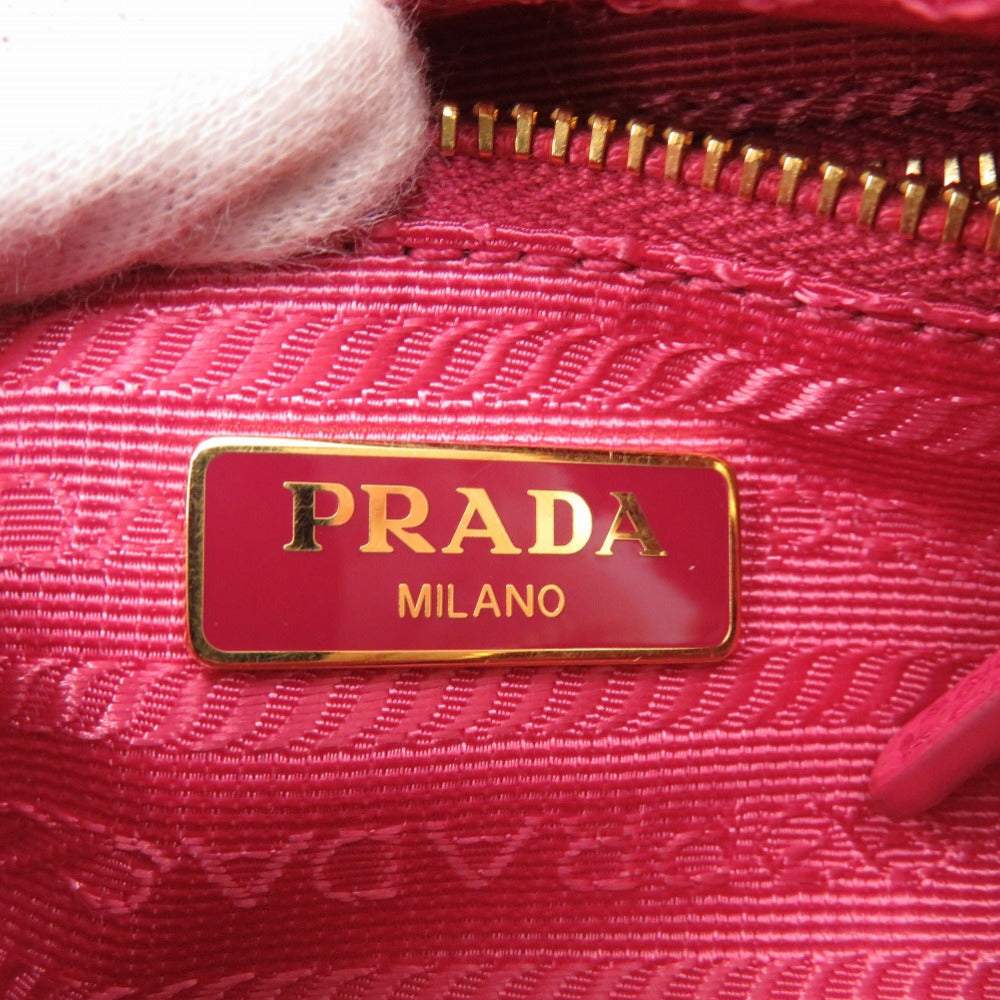 PRADA Pouch 1NA175 canvas pink Triangle logo Women Used Authentic