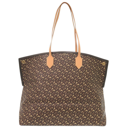 BURBERRY Tote Bag PVC, Leather Brown Women Used Authentic