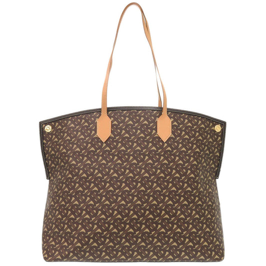 BURBERRY Tote Bag PVC, Leather Brown Women Used Authentic