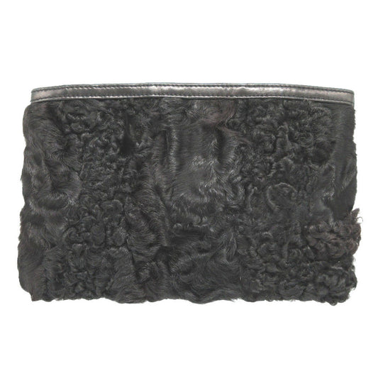 LOEWE Pouch Lamb fur, leather black