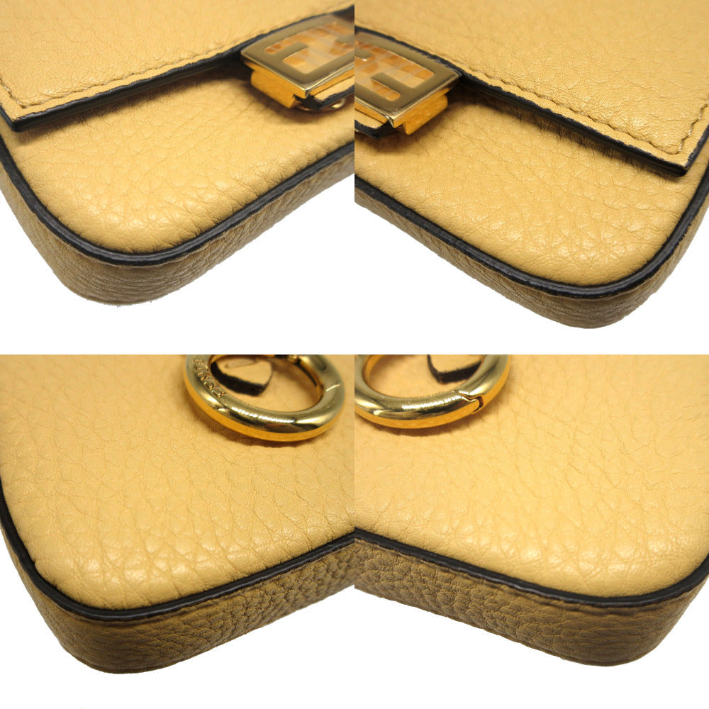 FENDI Shoulder Bag 7AR844 leather yellow Nano Bucket