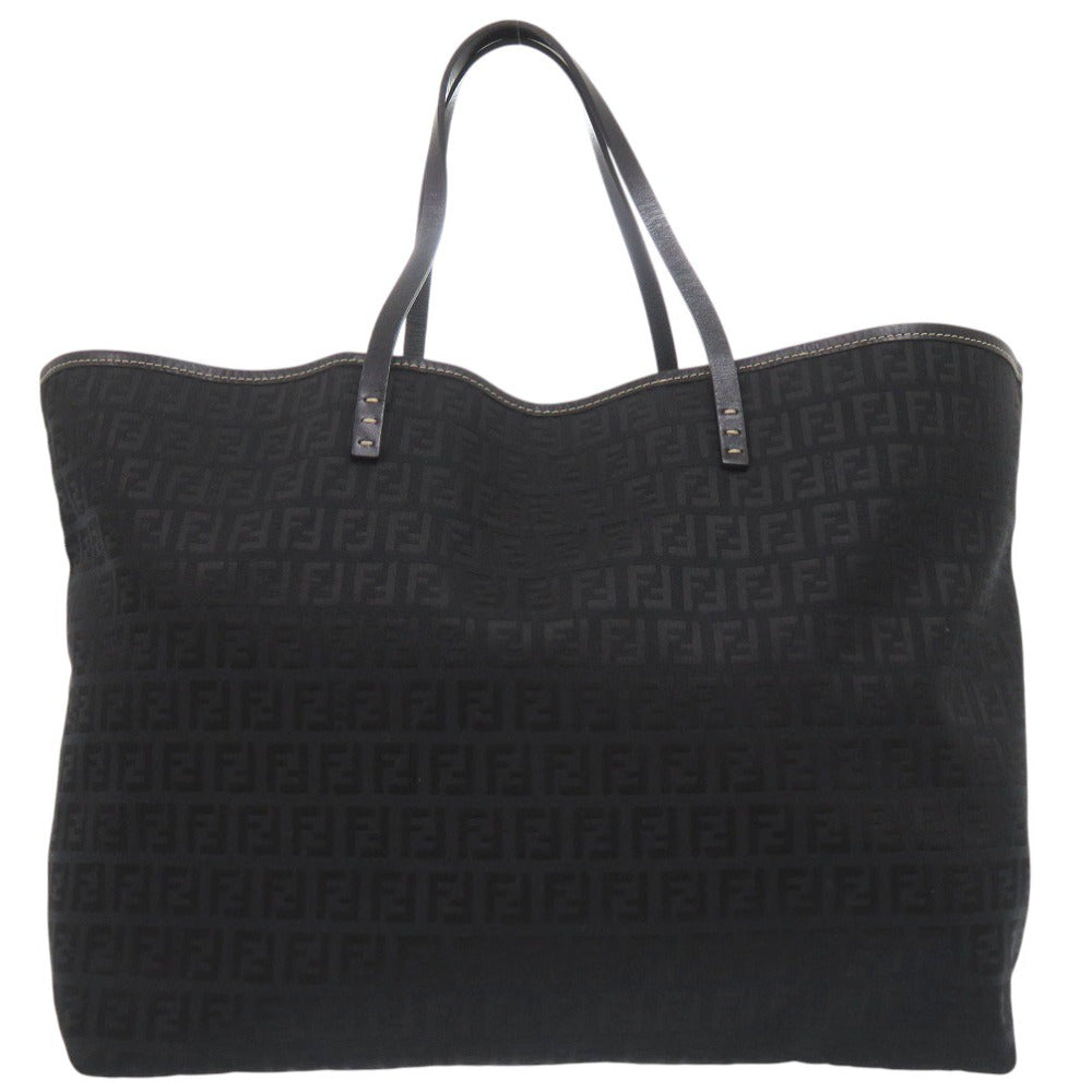 FENDI Tote Bag canvas black Zucchino Women Used Authentic
