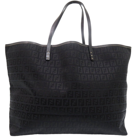 FENDI Tote Bag canvas black Zucchino Women Used Authentic