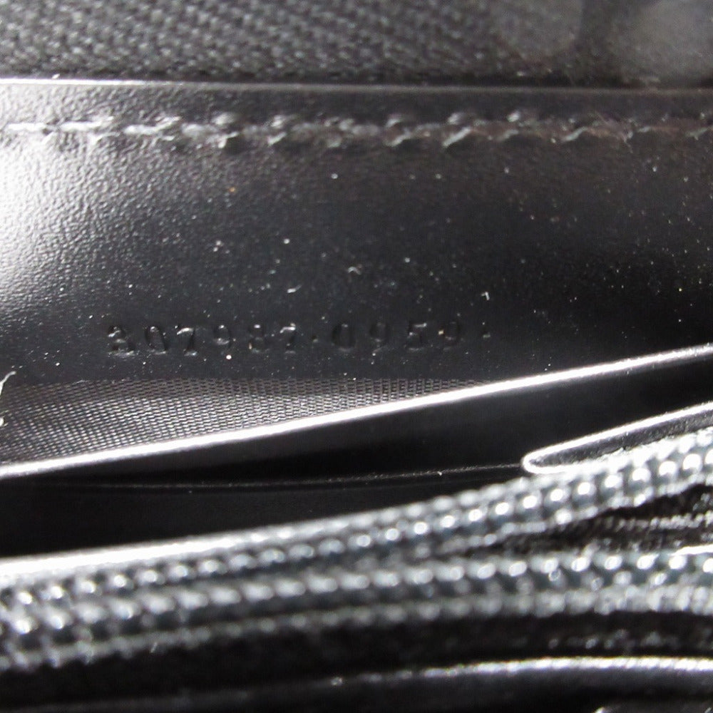GUCCI Long Wallet Purse 307987 leather black Zip Around Guccisima unisex(Unisex) Used Authentic