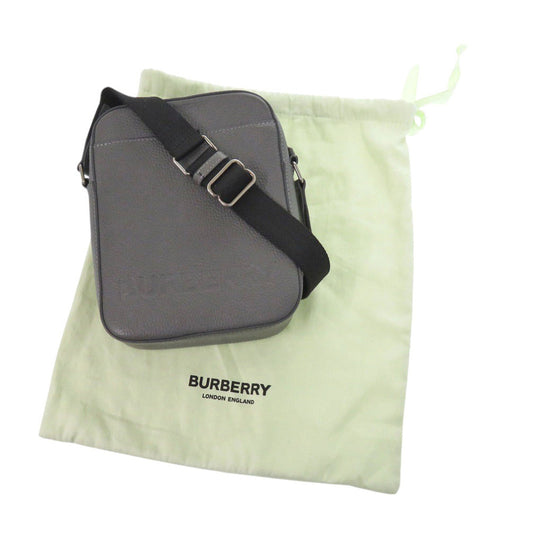 BURBERRY Shoulder Bag 8052890 leather gray logo unisex(Unisex) Used Authentic
