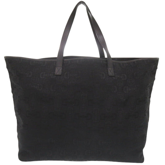 GUCCI Tote Bag 238695 Canvas, Leather black Horsebit Pattern Women Used Authentic