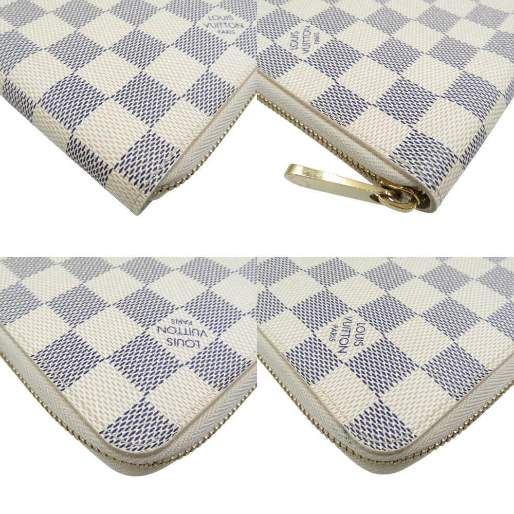 LOUIS VUITTON Long Wallet Purse N60012 Damier Azur Canvas white Damier Azur Zippy Organizer
