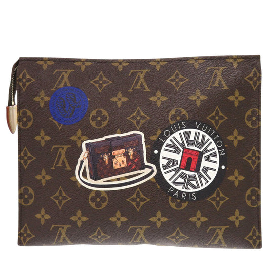 LOUIS VUITTON Clutch bag M41438 Monogram canvas Brown World Tour Monogram posh toilette unisex(Unisex) Used Authentic
