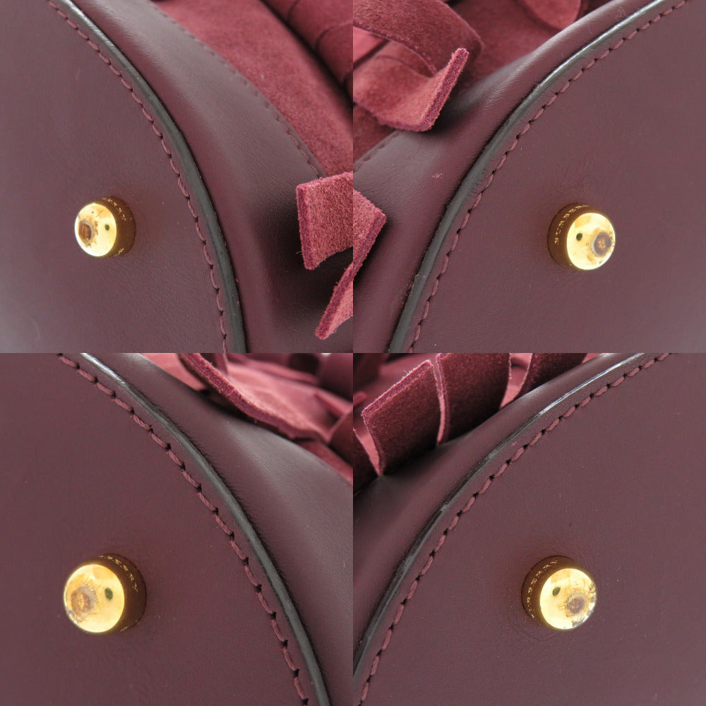 BURBERRY Shoulder Bag Suede, Leather Bordeaux One Shoulder Bag PRORSUM Fringe Women Used Authentic