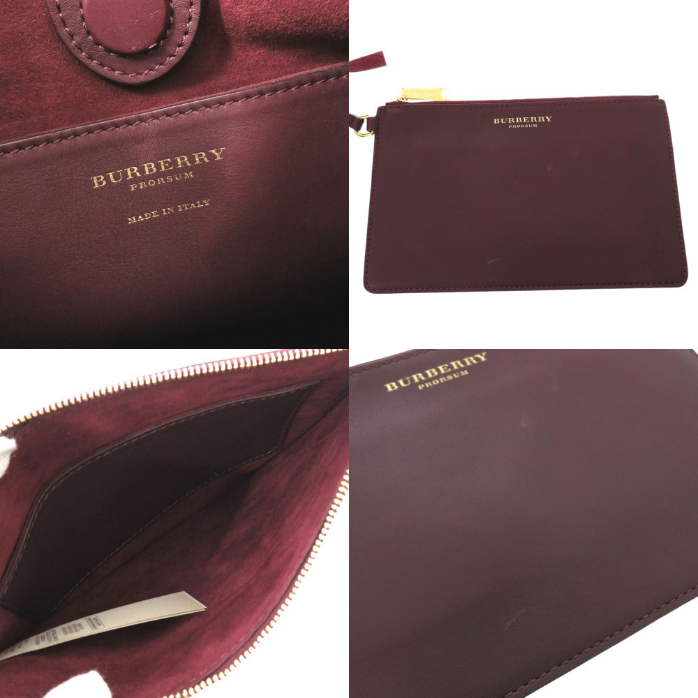 BURBERRY Shoulder Bag Suede, Leather Bordeaux One Shoulder Bag PRORSUM Fringe Women Used Authentic