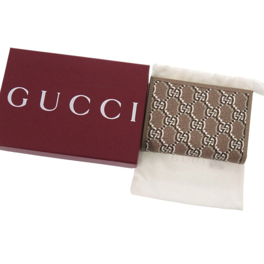 GUCCI Bifold Wallet 795060 leather Brown GG Shadow Medium Wallet Women Used Authentic