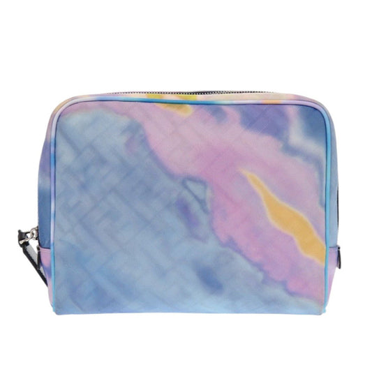 FENDI business bag 7N0116 Fabric , Calfskin Light blue Zucca Pattern Marble FF Logo Pouch unisex(Unisex) Used Authentic