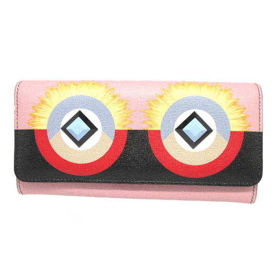 FENDI Long Wallet Purse 8M0251 leather pink Continental wallet