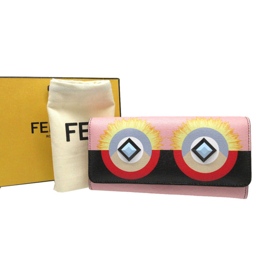 FENDI Long Wallet Purse 8M0251 leather pink Continental wallet