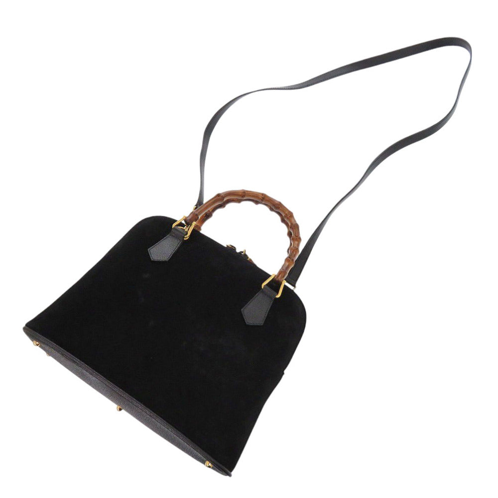 GUCCI Handbag Suede, Bamboo black Bamboo