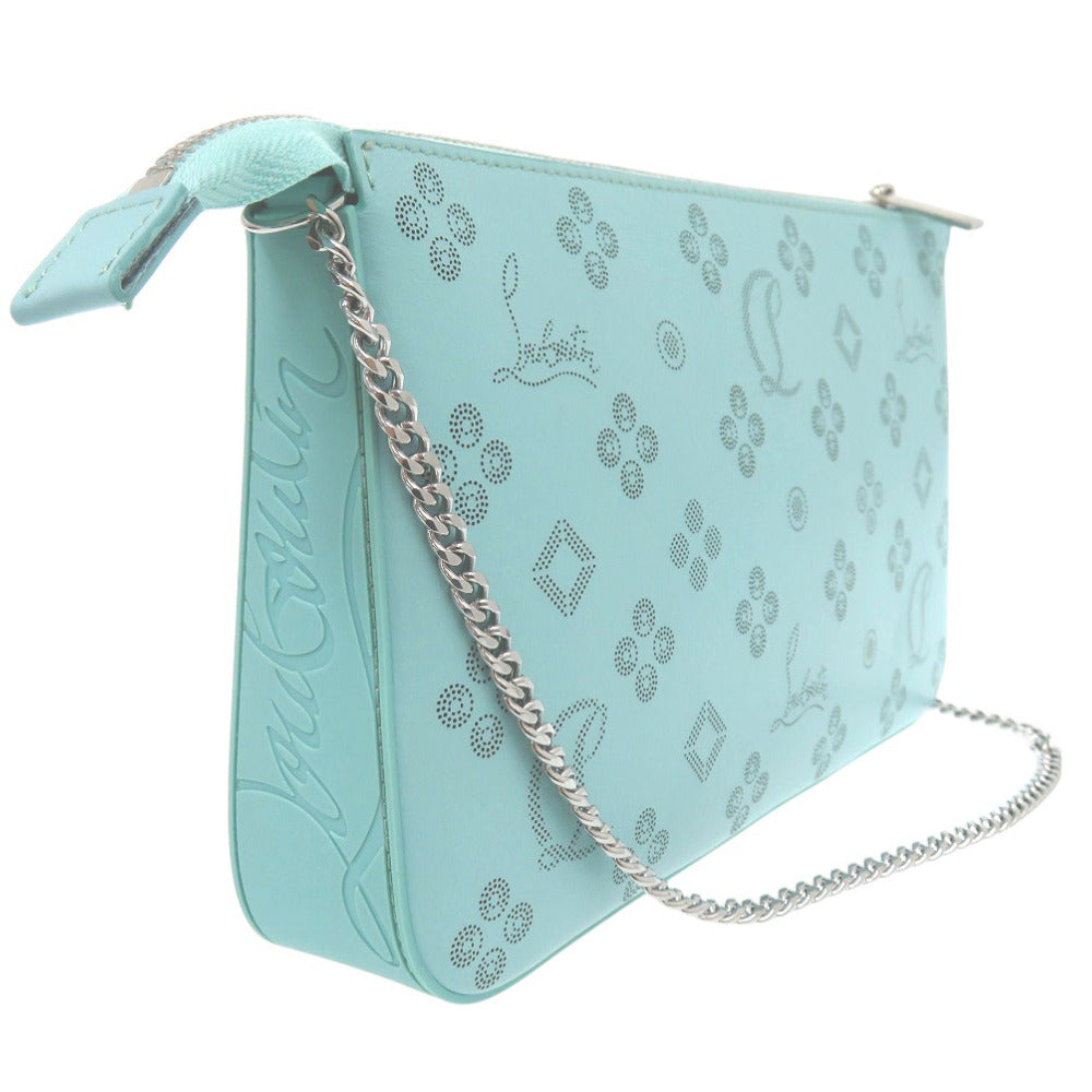 Christian Louboutin Shoulder Bag 3225038 leather green Zip-up Clutch ChainShoulder Bag Rubira Women Used Authentic
