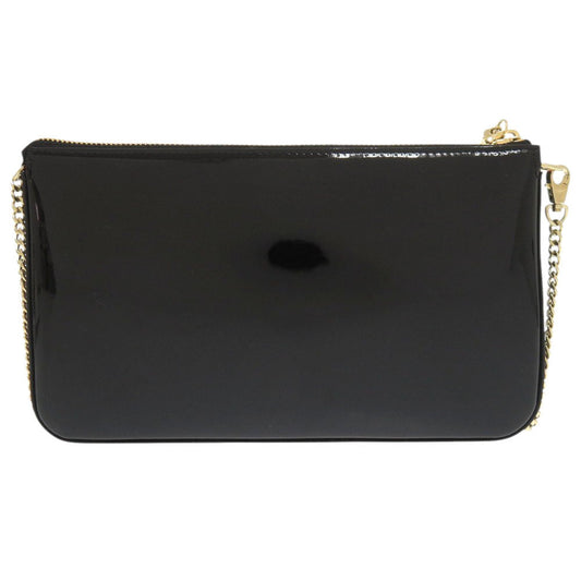 Christian Louboutin Shoulder Bag Patent leather black ChainShoulder Bag Women Used Authentic