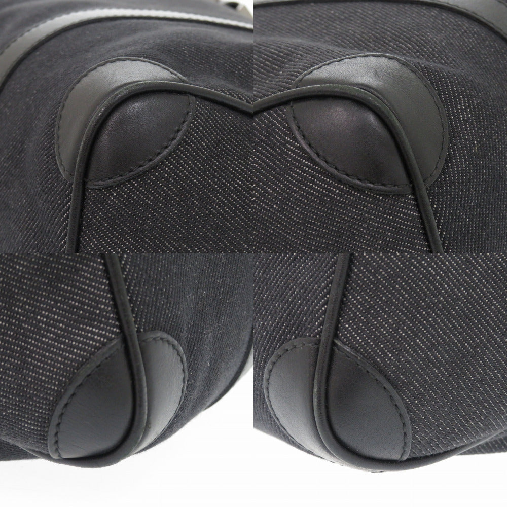GUCCI Handbag 30458 Denim, Leather black mini Boston Duffel bag Women Used Authentic
