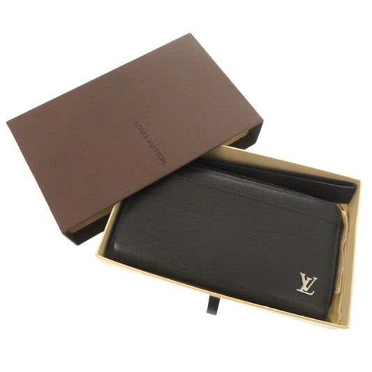 LOUIS VUITTON Long Wallet Purse M69409 Taiga Noir Taiga Zippy dragonne mens Used Authentic
