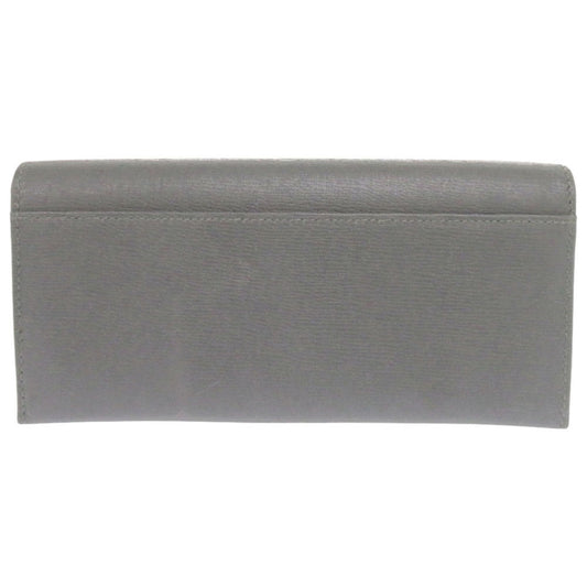 GUCCI Long Wallet Purse 256348 leather gray Interlocking G mens Used Authentic