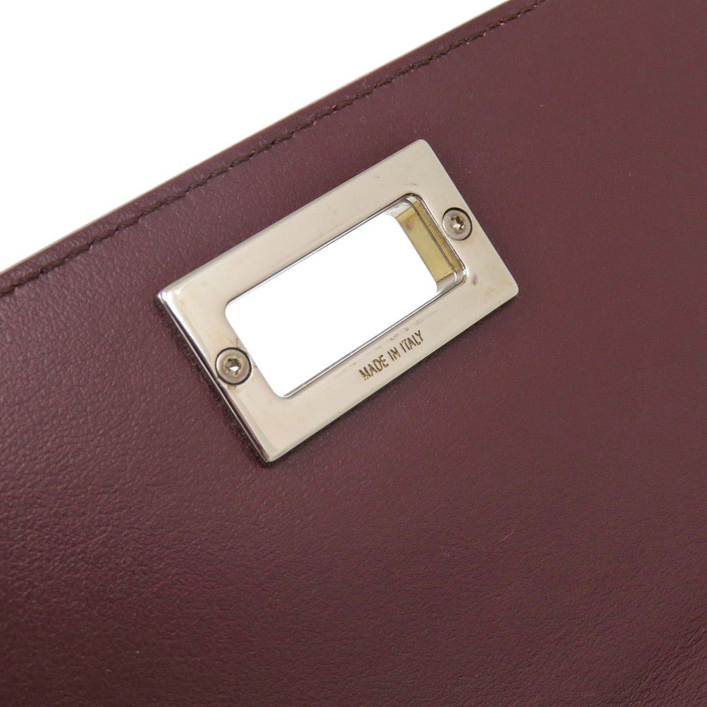 FENDI Long Wallet Purse 8M0377 leather Bordeaux Peekaboo Women Used Authentic