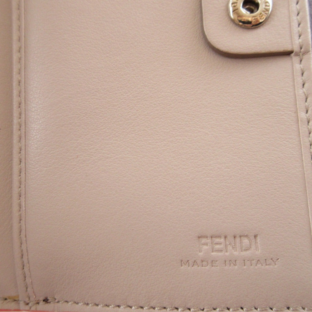 FENDI Bifold Wallet 8M0359 leather Bordeaux W Hook Wallet Peekaboo unisex(Unisex) Used Authentic