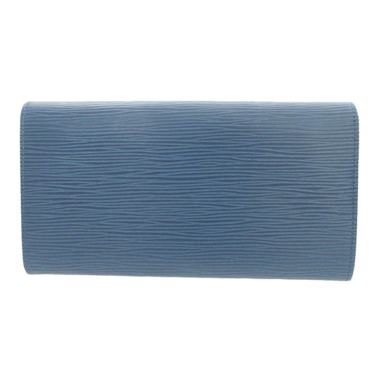 LOUIS VUITTON Long Wallet Purse M63575 Epi Leather blue Two fold Epi Porto Mon Credit unisex(Unisex) Used Authentic
