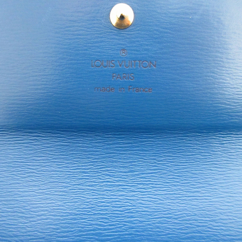 LOUIS VUITTON Long Wallet Purse M63575 Epi Leather blue Two fold Epi Porto Mon Credit unisex(Unisex) Used Authentic